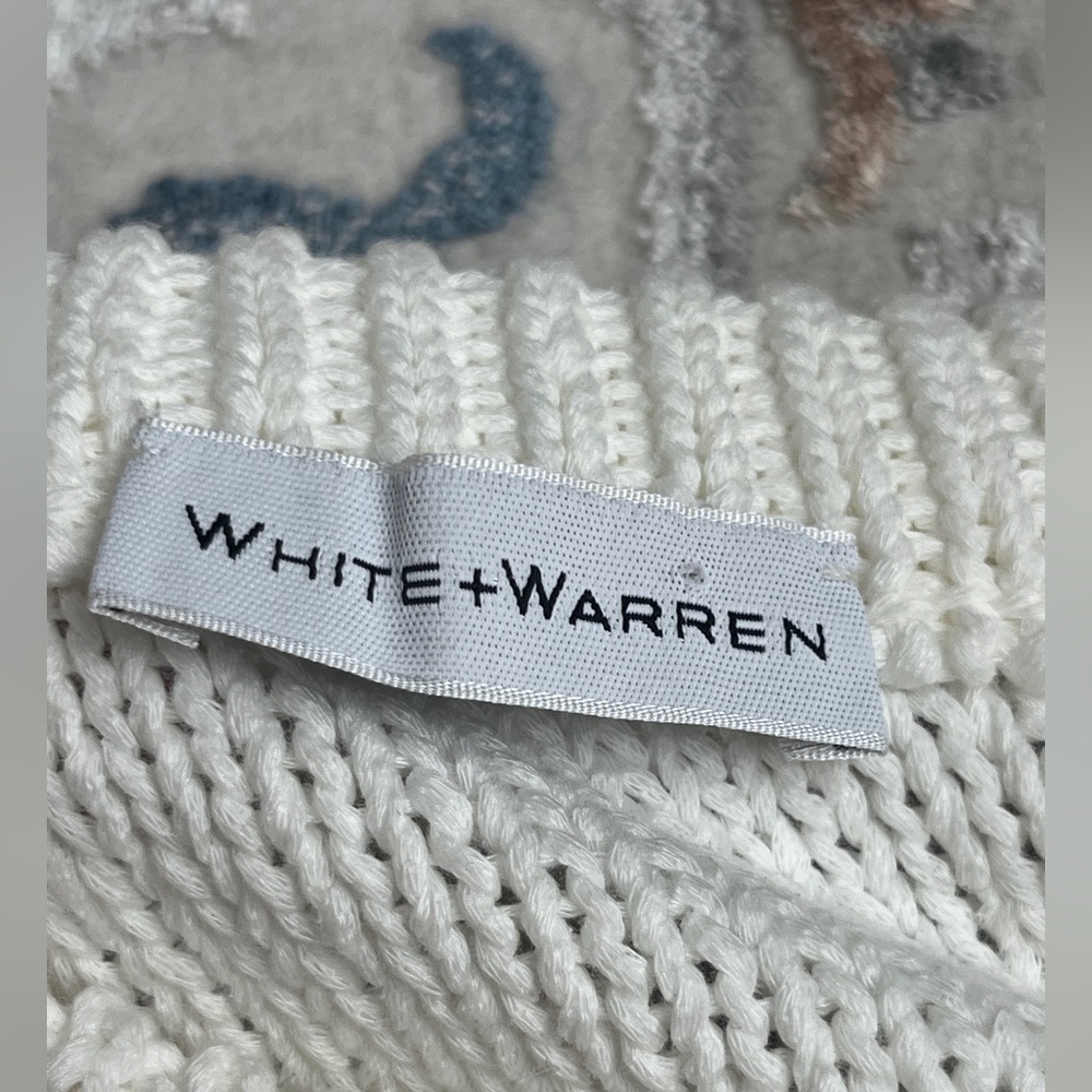 White + Warren Classic Cream white Crew Neck Sweater size Small - Picture 8 of 14